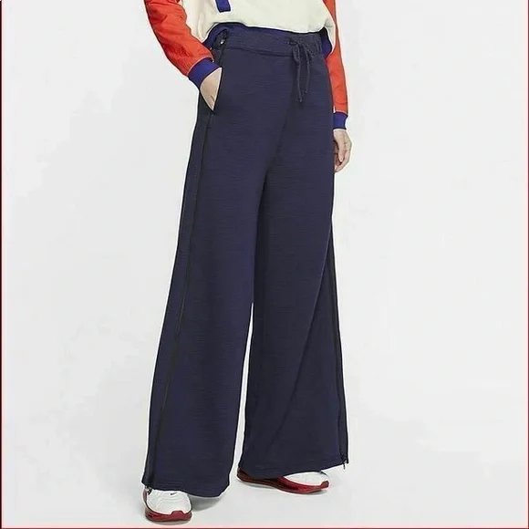 New Nike navy loose fit wide leg pants - Picture 2 of 9